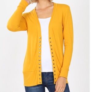 Plus Mustard Snap Cardigan - New with tags